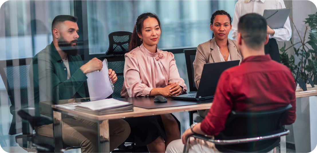 Photo of team conducting an interview